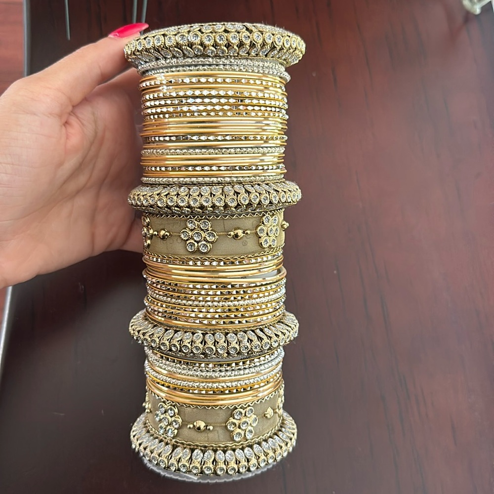 Wear Bangles: Gold/Brown Set of 45